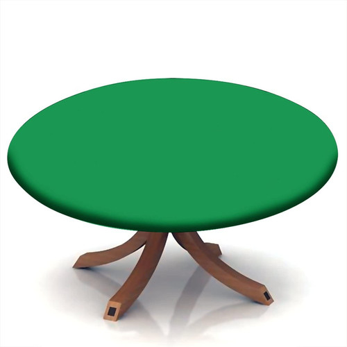 Atury Round Fitted Tablecloth, Green Elastic Edge Polyester Home Decor Table Clothes, Fits 24" Round Table, Stain & Wrinkle Proof Fabric Table Clothes for Holiday Party Decor Use Table Cloth