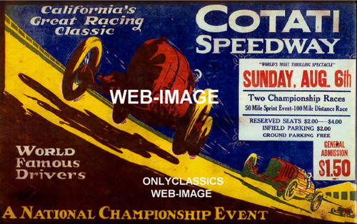 OnlyClassics CALIFORNIA COTATI SPEEDWAY BOARDTRACK AUTO RACING INDY 500 CARS POSTER ART DECO OnlyClassics CALIFORNIA COTATI SPEEDWAY BOARDTRACK AUTO RACING INDY 500 CARS POSTER ART DECO