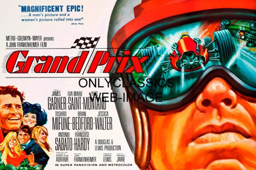 OnlyClassics 1966 Grand Prix AUTO Racing Movie Poster Formula ONE James Garner INDY 500 CAR OnlyClassics 1966 Grand Prix AUTO Racing Movie Poster Formula ONE James Garner INDY 500 CAR