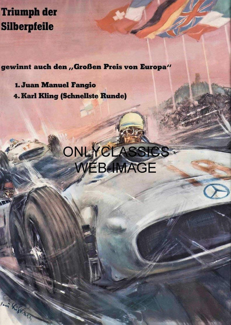 OnlyClassics GRAND PRIX FORMULA ONE AUTO RACING 12X18 POSTER JUAN MANUEL FANGIO MERCEDES CAR OnlyClassics GRAND PRIX FORMULA ONE AUTO RACING 12X18 POSTER JUAN MANUEL FANGIO MERCEDES CAR