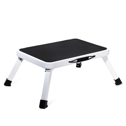 Ollieroo Metal Folding Step Stool, Wide One Step Stool with Non Slip Rubber Platform, 7 inch One Step Ladder, Max Load 330 lbs for Adults Kids, Portable Foot Stool for Kitchen Bedroom?White? Ollieroo Metal Folding Step Stool, Wide One Step Stool with Non Slip Rubber Platform, 7 inch One Step Ladder, Max Load 330 lbs for Adults Kids, Portable Foot Stool for Kitchen Bedroom?White?