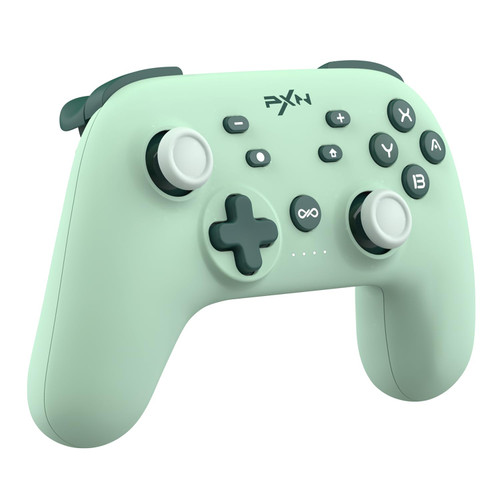 PXN P50L Wireless Switch Pro Controller, Dual Shock Gamepad Joystick Support Turbo, Macro, Gyro Axis, Wake-Up, Programmable Dual Connection for Switch/Lite/OLED/iOS (16 versions only) / PC (Green)