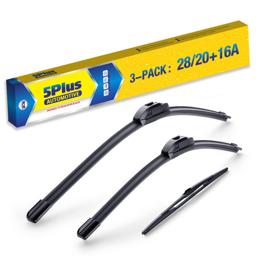 5 PLUS Replacement For TOYOTA Sienna 2022 2021 2020 2019 2018 2017 2016 2015 2014 2013 2012 2011 (Set of 3), 28 Inch + 20 Inch Windshield Wiper Blades with 16 Inch Rear Wiper Blade