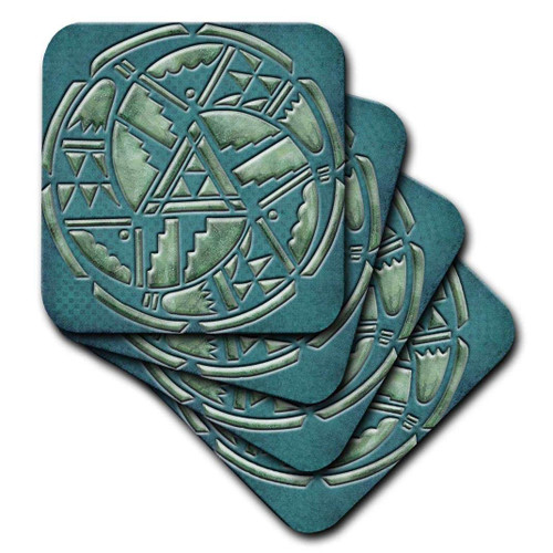 3dRose Designer One of A Kind Native American Art - Soft Coasters, Set of 8 (CST_108091_2)