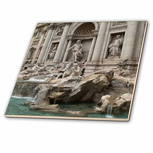 3dRose ct_47792_3 Trevi Fountain in Rome, Italy Places to Travel Ceramic Tile, 8-Inch