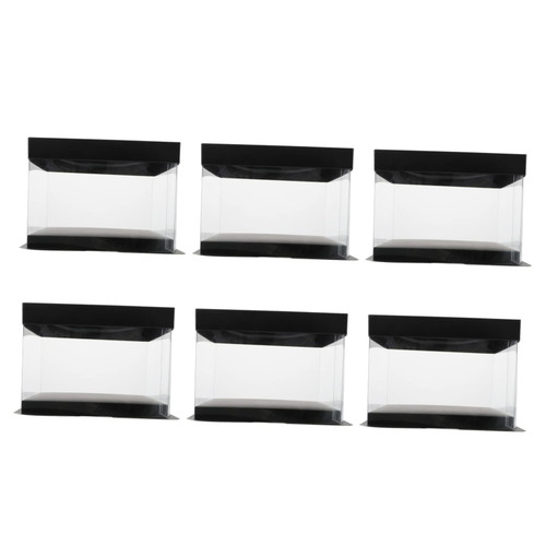 Didiseaon 6pcs Boxes Cake Box Black Cupcake Stand Disposable Containers with Lids Clear Plastic Organizer Bins Cake Holder Clear Container with Lid Pie Container with Lid Cake Carrier Tray