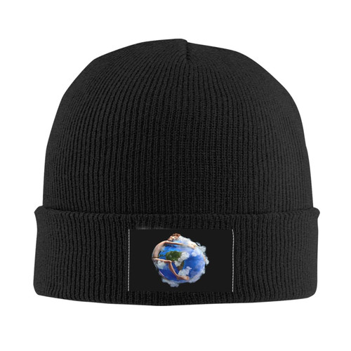 Lil Rapper Dicky Singer Earth Beanie Hat Fashion Warm Knit Hat Stretchable Cuffed Headgear for Cold Weather Black
