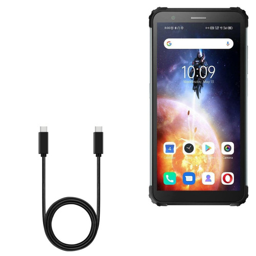 BoxWave Cable Compatible with Blackview BV6600E - DirectSync PD Cable (3ft) - USB-C to USB-C (100W), Type C Braided 3ft Charge and Sync Cable - Jet Black