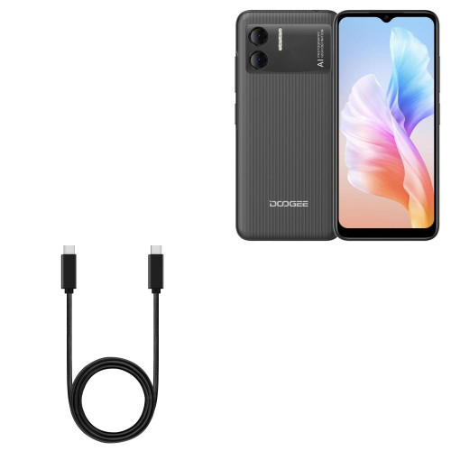 BoxWave Cable Compatible with Doogee X98 Pro - DirectSync PD Cable (3ft) - USB-C to USB-C (100W), Type C Braided 3ft Charge and Sync Cable - Jet Black