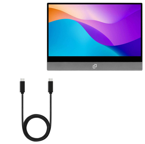 BoxWave Cable Compatible with Espresso Display 15 Touch V2 - DirectSync PD Cable (3ft) - USB-C to USB-C (100W), Type C Braided 3ft Charge and Sync Cable - Jet Black