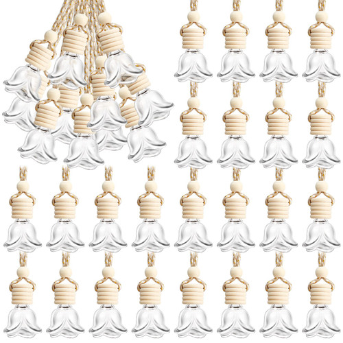 50 Pcs Hanging Car Air Freshener Car Diffuser Bottles Empty Glass Perfume Bottles Air Freshener Diffuser Bottle Pendant for Essential Oils Fragrance Aromatherapy Bottle Ornament (Rose, Clear) 50 Pcs Hanging Car Air Freshener Car Diffuser Bottles Empty Glass Perfume Bottles Air Freshener Diffuser Bottle Pendant for Essential Oils Fragrance Aromatherapy Bottle Ornament (Rose, Clear)