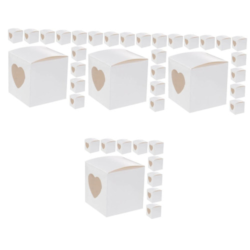 NOLITOY 40 Pcs Box Cake Box Clear Cake Containers Clear Container Dessert Containers Individual Paper Cupcake Containers Cupcake Carrier European Style Cake Stand White Kraft Paper