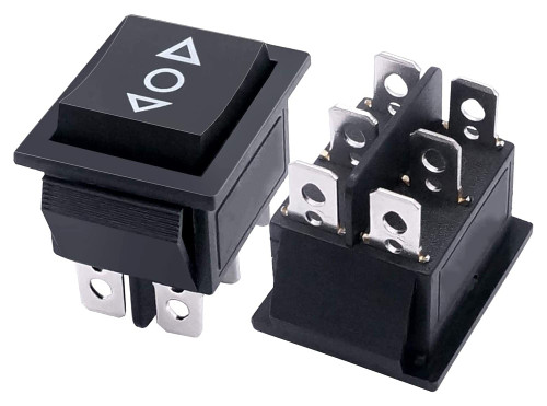 FEHAUK 2Pcs 6 Pin On Off On Momentary Rocker Switch AC 250V/10A 125V/15A Black DPDT 3 Position Car Auto Boat Rocker Switch