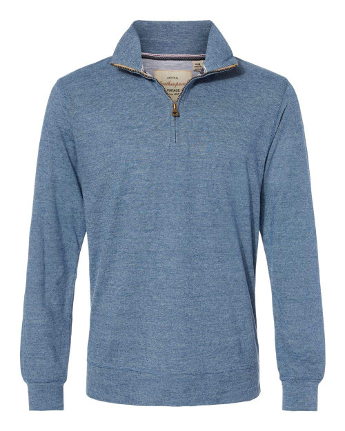 Weatherproof Vintage Microstripe Quarter-Zip Pullover 2XL Blue