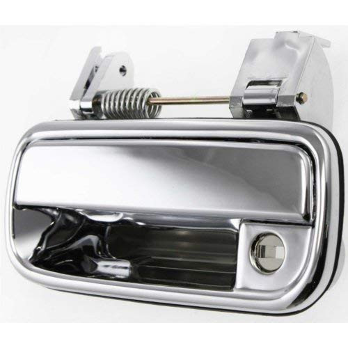 Evan Fischer Door Handle Compatible with 93 Toyota Pickup RN02 2.4L Front Left Side Exterior Plastic Chrome w/Keyhole