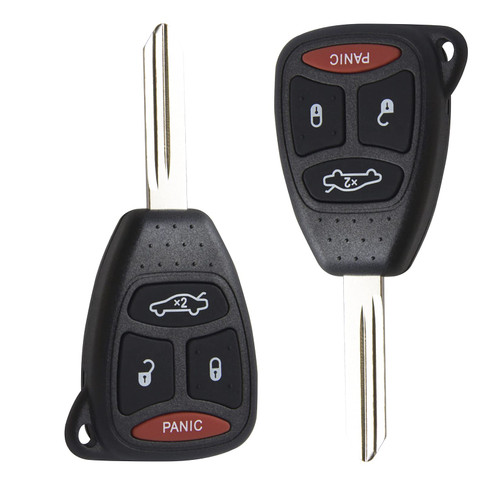 TAIME Replacement Remote for Keyless Head Key Fob for Chrysler 300 Aspen Dodge Charger Durango Magnum Jeep Commander Grand Cherokee 4 Button KOBDT04A and OHT692427AA 2 Pack