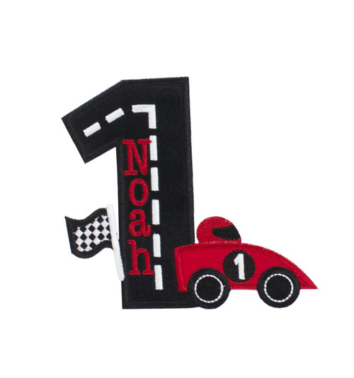 Race Car Birthday Number Patch your choice of sew on or iron on patch