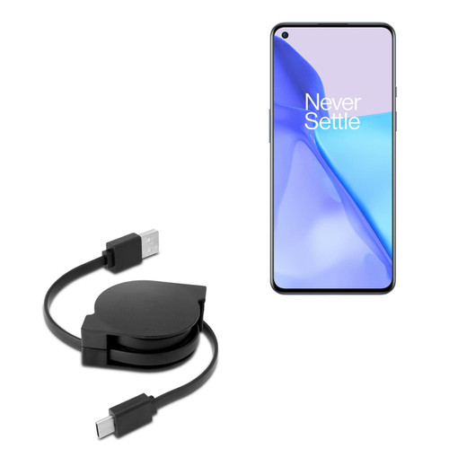 BoxWave Cable Compatible with OnePlus 9 - miniSync - USB-A to USB Type-C, Retractable Cable - USB-A to USB Type-C for OnePlus 9
