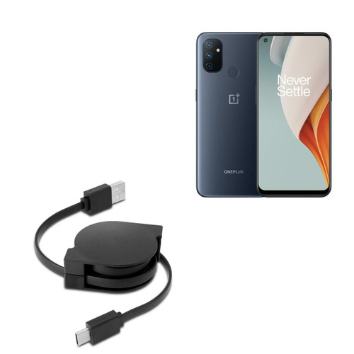BoxWave Cable Compatible with OnePlus N100 - miniSync - USB-A to USB Type-C, Retractable Cable - USB-A to USB Type-C for OnePlus N100