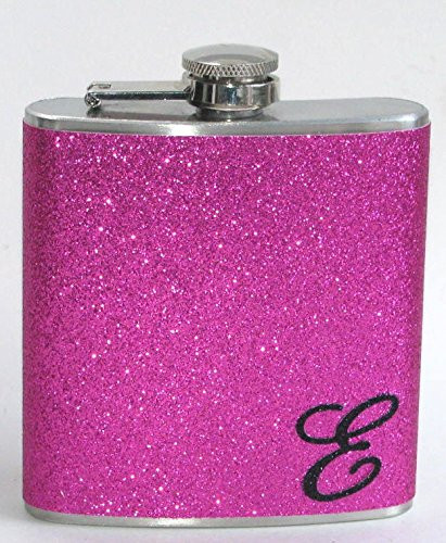 Your Color Choice Personalized Glitter Flasks Wedding Bride Bridesmaids Sparkly 8 oz Stainless Steel Liquor Hip Flask Gift