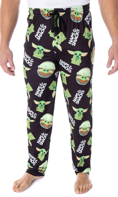 Star Wars Men's The Mandalorian Baby Yoda Snacks and Naps Loungewear Pajama Pants (X-Large)