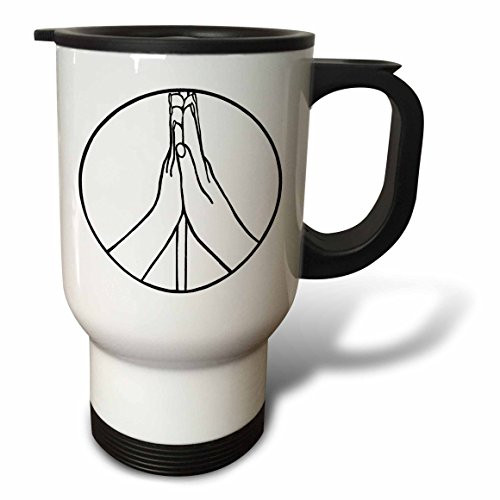 3dRose tm_12700_1 High Five Peace Sign Travel Mug, 14-Ounce, Stainless Steel