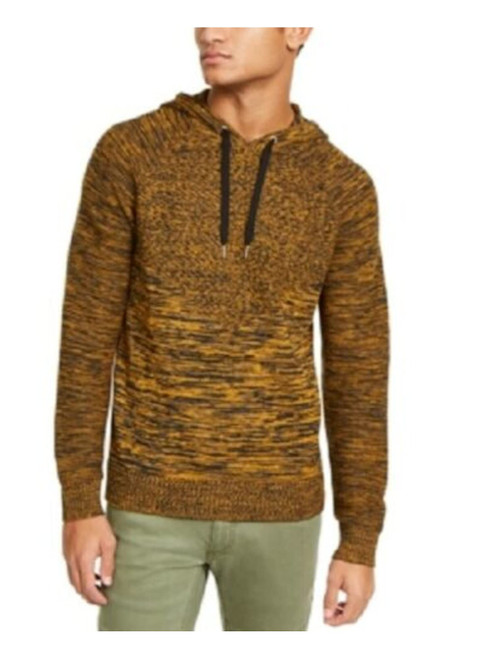 INC Mens Monster Ribbed Knit Pullover Hooded Sweater Orange M