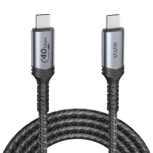 STATIK Ultra4 Usb C To Usb C Charger Cable, Usbc To Usbc Type Short Cable Cord, 240W 40gb/s Super Fast Charge & Data Transfer for Phone and Electronic Accessories, Usb-c to Usb-c Cable, USB-4, 3ft