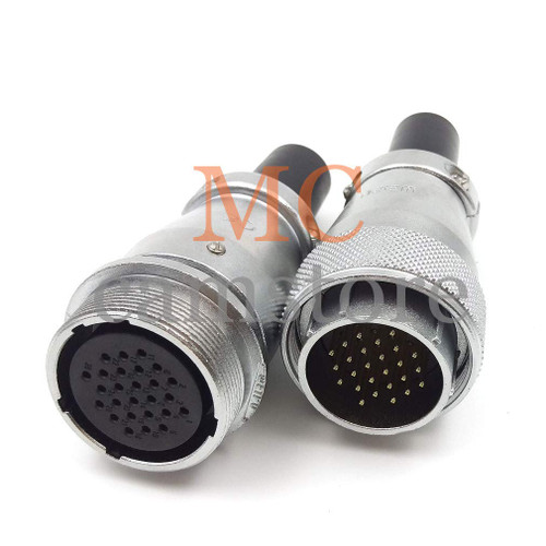 MCCAMSTORE WEIPU WS28 26pin 5A 400V High Voltage Power Cable Connector, Aviation Circular Industrial Plug Socket, Automotive Bulkhead Solder Connector (26 pin, Cable to Cable)