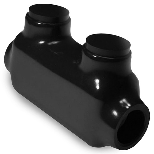 OhLectric Electrical Power in-Line Splice Connector 250-#6 - Black Insulated Cable Connectors - Rugged Di-Electric Rubber/Vinyl Coated Wire Connector - Aluminum Connector for CU9AL Wires - OL-73138