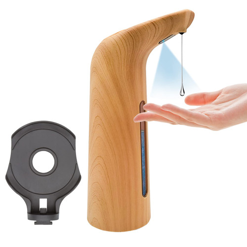 Mamiddle Automatic Soap Dispenser with Infrared Motion Sensor 13.5oz/400ml IPX6 Automatic Soap Dispenser Touchless for Bathroom Kitchen Hotel Restaurant (Light Wood Grain)