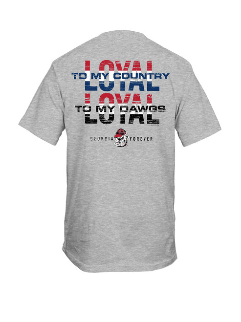New World Graphics UGA Loyal Stripes Short Sleeve T-Shirt Graphic Tee-Sports Grey-XL