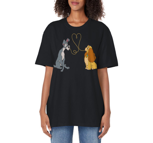 Disney Lady and The Tramp Bella Notte Adult Oversized Vintage T-Shirt