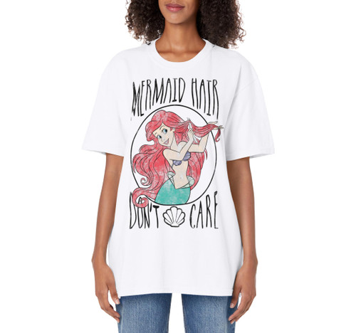 Disney Little Mermaid Ariel Mermaid Hair Don't Care Adult Oversized Vintage T-Shirt Disney Little Mermaid Ariel Mermaid Hair Don't Care Adult Oversized Vintage T-Shirt