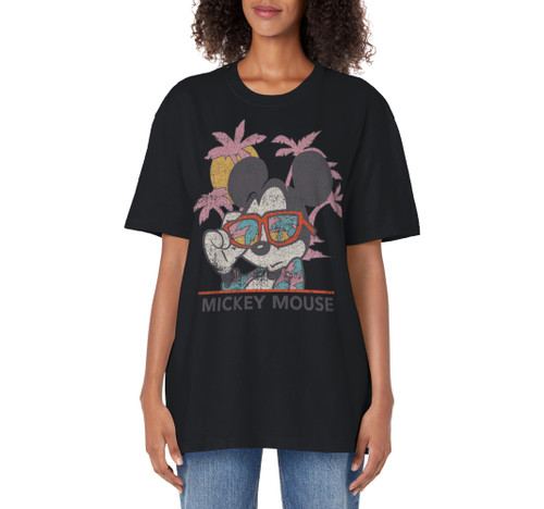 Disney Mickey And Friends Mickey Mouse Tropical Portrait Adult Oversized Vintage T-Shirt Disney Mickey And Friends Mickey Mouse Tropical Portrait Adult Oversized Vintage T-Shirt