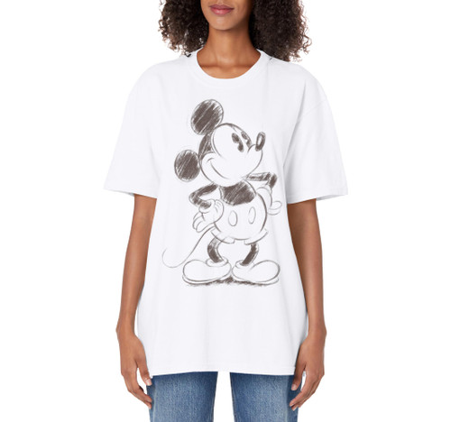Disney Mickey And Friends Mickey Mouse Sketch Portrait Adult Oversized Vintage T-Shirt Disney Mickey And Friends Mickey Mouse Sketch Portrait Adult Oversized Vintage T-Shirt