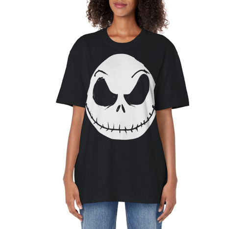 Disney The Nightmare Before Christmas Jack Skellington Face Adult Oversized Vintage T-Shirt