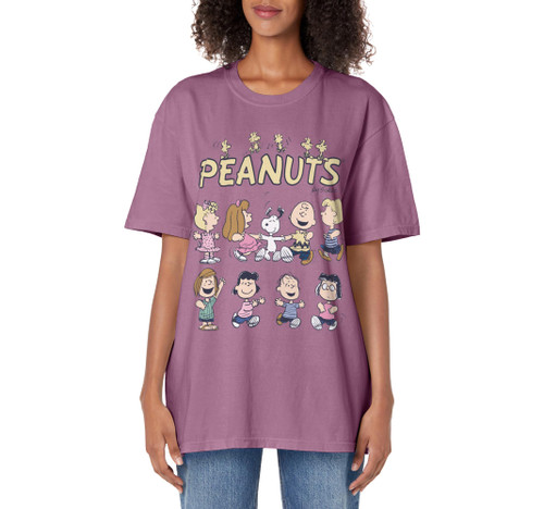 Peanuts Snoopy and friends dancing Adult Oversized Vintage T-Shirt
