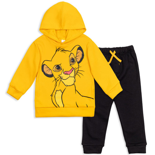 Disney Lion King Simba Toddler Boys Fleece Pullover Hoodie and Pants Outfit Set Yellow/Black 5T