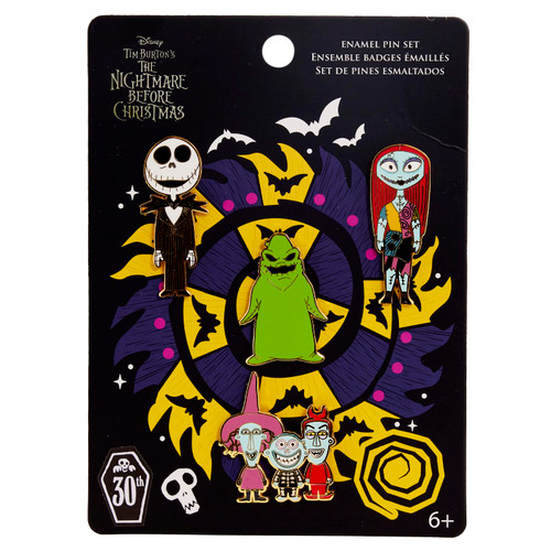 Loungefly Disney The Nightmare Before Christmas 30th Anniversary - Oogie Boogie Pin Set, Amazon Exclusive