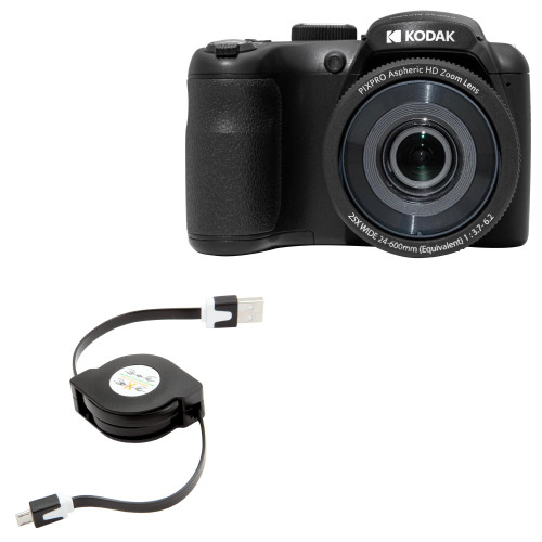 BoxWave Cable Compatible with Kodak PIXPRO AZ255 - miniSync, Retractable, Portable Sync Cable