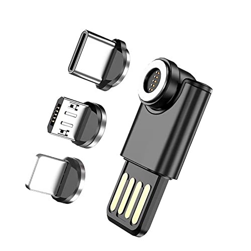 Cable for ZTE Avid 579 (Cable by BoxWave) - MagnetoSync Mini Adapter, Magnet Charging Cable USB Type-C Micro USB for ZTE Avid 579 - Jet Black