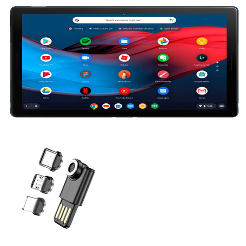 Cable for Google Pixel Slate (Cable by BoxWave) - MagnetoSync Mini Adapter, Magnet Charging Cable USB Type-C Micro USB for Google Pixel Slate - Jet Black