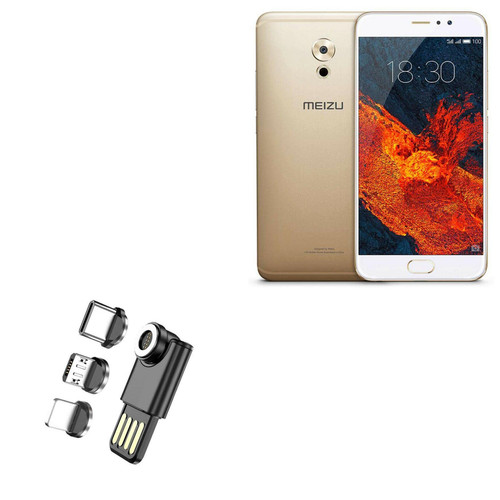 BoxWave Cable for Meizu Pro 6 (Cable by BoxWave) - MagnetoSync Mini Adapter, Magnet Charging Cable USB Type-C Micro USB for Meizu Pro 6 - Jet Black