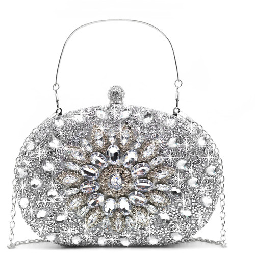 Crbeqabe Rhinestone Evening Clutch Bag for Women Bridal Diamonds Clutch Purses Wedding Purse Prom Cocktail Party Handbags