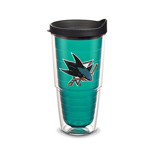 Tervis 1080779"NHL San Jose Sharks" Tumbler with Black Lid, Emblem, 24 oz, Emerald Tervis 1080779"NHL San Jose Sharks" Tumbler with Black Lid, Emblem, 24 oz, Emerald