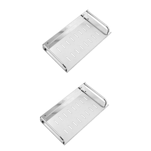 Cabilock 2pcs Storage Shower Shelf Modern Style Soap Basket Single Layer Storage - mounted Storage Rack single shelf wall floating shelves Wall-mounted Storage Rack Stainless steel