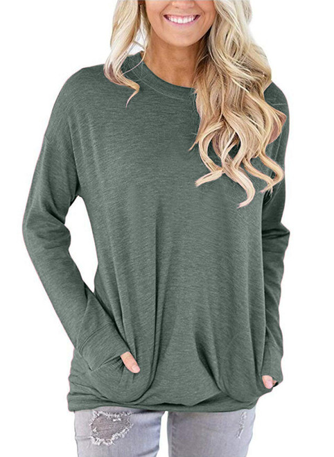 onlypuff Basic Comfy Top Womens Cotton Pocket Shirt Casual Loose Fit Grayish XL onlypuff Basic Comfy Top Womens Cotton Pocket Shirt Casual Loose Fit Grayish XL