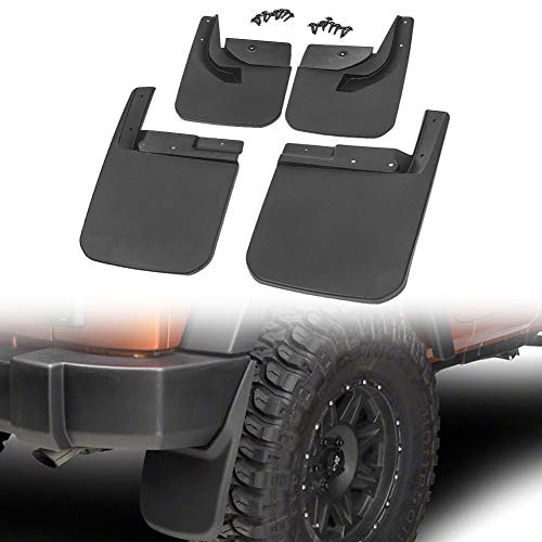Front & Rear Molded Splash Guards Mud Guards Mud Flaps for 2018 Jeep Wrangler JL