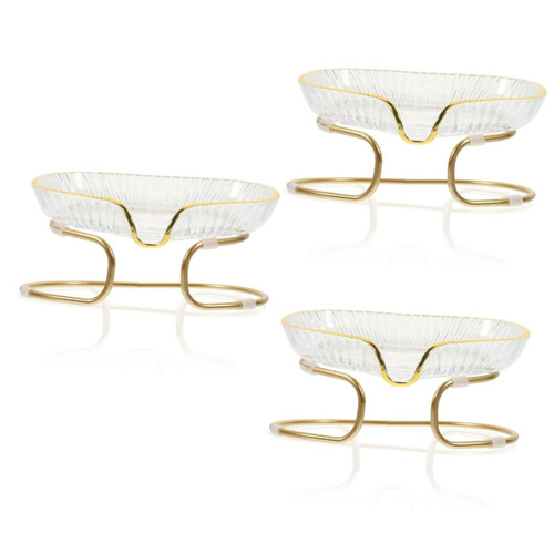 Cabilock 3pcs Light Luxury soap Holder soap Drainer Dish Bathroom Sponge Holder Bath tub Tray Bathtub Trays soap Dish Holder draining soap Bathroom soap Dish Household Iron Bath Products